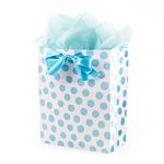 Hallmark 5WDB1101 Gift Bag with Tissue Paper, Extra Large, Blue Polka Dots