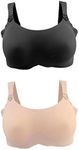 Baosity 2pcs Special Pocket Bra Silicone Boobs Breast Crossdress Black Nude 85C