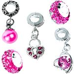 Womens Girls Charms Beads for Pandora Charm Bracelets Necklaces Christmas Gifts Presents for Women Girls Sister Mum Daughter Wife Friends Jewellery Gift Present (x 5 Charms)