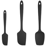 U-Taste Silicone Spatula Set of 3: 315 ℃ High Heat-Resistant Rubber Bowl Scraper, Seamless Food Grade Flexible Kitchen Utensils for Cooking Baking Mixing & for Nonstick Cookware (Black)