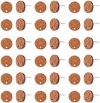 Pandahall 50pcs Walnut Wood Flat Round Earring Stud 10mm Natural Wooden Earring Stud with 316 Stainless Steel Findings for DIY Earrings Making, Hole: 1.6mm