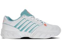 K-Swiss Tennis Women's Bigshot Light 4 Tennis Shoe, White/Desert Flower/Nile Blue, 5 UK