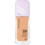 Maybelline New York Super Stay up to 30HR Lumi-Matte Foundation, Medium-Full Coverage, Vegan Formula*, Amino Acids, Niacinamide, Vitamin E, All Day Wear - Shade: 115