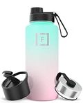 IRON °FLASK Sports Water Bottle - 945 ml, 3 Lids (Spout Lid), Vacuum Insulated Stainless Steel, Double Walled, Thermo Mug, Metal Canteen (Bubble Gum)