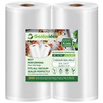 8''x50' Vacuum Sealer Bags for Food Saver (2 Pack), Commercial Grade Sealer Saver Rolls for Meal Prep or Sous Vide, BPA Free, Heavy-Duty