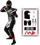 Dress Up Party Ninja Costume for Boys, Ninja Costume for Kids with Ninja Foam Accessories Toy - Perfect for all kinds of masquerades, festivals, parties -S