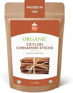 SPICY ORGANIC Ceylon Cinnamon Sticks 8 oz – True Cinnamon Quills from Sri Lanka, 3.5" Premium Ceylon Cinnamon, USDA Certified Organic, Perfect for Recipes, Crafts & Holiday Drinks – Cinnamomum Verum