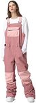 SEARIPE Women Snow Bibs Waterproof Ski Pants Men's Water-Resistant Insulated Snow Bib Overalls Snowboarding Pant(Rose,L)