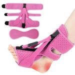 WAKERUG Plantar Fasciitis Night Splints, Ankle Brace for Plantar Fasciitis Treatment Pain Relief, Adjustable Foot Drop Night Splint for Heel Achilles Tendonitis Pain Relief for Men Women, Pink