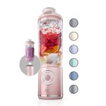 Ninja Blast Max, Portable Blender + Twist & Go, Personal Blender, Ninja Blender, Smoothie, Blend, Ice Crush, 3 Programs, Cordless, 22 oz removable Vessel, Dishwasher Safe, Leakproof, Pink, BC251PK