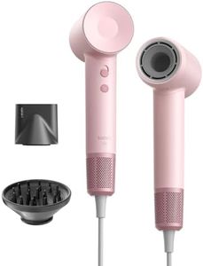 Laifen SE Secador de Pelo 200 M Iones Motor sin Escobillas de 105 000 RPM Secado Rápido Control Inteligente de Temperatura con 2 Boquillas Magnéticas Bajo Ruido Viaje Hogar Rizado Alisado (Rosa)