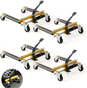GarveeTech 4 Pcs Car Wheel Dolly with Tire Jack, Trailer Dolly for Vehicle Positioning, 1500 LBS Capacity Car Skates, Car Dolly Set of 4 Jack for Auto Repair Moving
