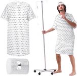 Cozypower Unisex Hospital Gowns and Gauze Bandage Roll Patient Gowns Funny Halloween Cosplay Costumes for Men Women Halloween Cosplay Dress up Party Medical Themed Events (Kids, M), As the Picture