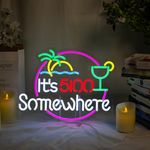 Its 5 00 O'clock Somewhere Neon Sign LED Dimmable Neon Light for Wall Décor Bar Beer Garage Man Cave USB Powered Neon Lights Art Signs