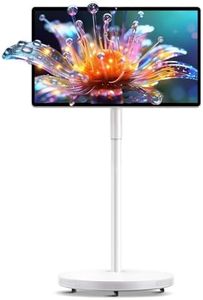 NEWORK 27" Portable TV with Hi-Fi Audio, 44W Quad Speakers & Subwoofer, Android 14 EDLA Touch Screen Monitor, 8GB+128GB, Built-in 8H Battery, 5MP Privacy Camera, Voice Remote Control