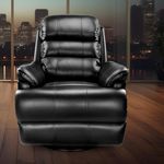 Little NAP Quies Soft Leatherette Single Motorized Rocking & Revolving Recliner | Padded 1 Seater Aaram Sofa | Relaxing Chair for Home Office Living Bed Room | Brown