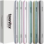 Teenitor Nail File Emery Boards for Nails, Professional Nail Files for Acrylic and Gel Nails, Nail Buffer Blocks for Natural Nails, Nail Filer for Women Home & Salon Use as Christmas Gift, Straight