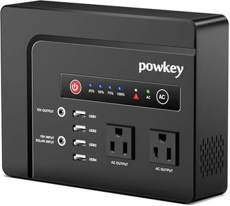 powkey 200Watt Portable Power Bank with AC Outlet, Rechargeable Backup Lithium Battery, 110V Pure Sine Wave AC Outlet for Outdoor RV Trip Travel Home Office Emergency