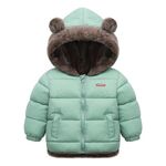 Tricycle Clothing Kids Boys & Girls Unisex Warm Full Sleeves Reversible Quilted Furr Jacket With Hood (5-6 Year, Green)