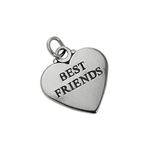 jewellerybox Sterling Silver Best Friends Heart Charm