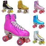 Kingdom GB Roller Skates Impulse Holographic Roller Boots Quad Skates for Girls Womens Purple Size 7 UK