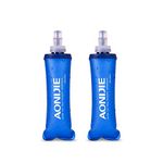 AONIJIE TPU Soft Folding Water Bottles Collapsible Flask for Hydration Pack for Running Hiking Cycling Climbing Pack of 2 (250ml -Pack of 2)