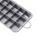 CALANDIS 18 Holes Non Stick Brownie Pans with Dividers Steel Baking Pan Silver