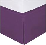 Fancy Collection Easy Care Tailored Microfiber Bed Skirt Solid New (Queen, Dark Purple)