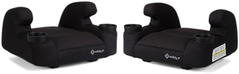 Safety 1st Comfort Ride Lite Booster Car Seat, 2-Pack, Lightweight Backless Booster Seat, Machine Washable, Dishwasher Safe Cup Holders, USA-Made, Fits Kids 40-100 lbs, 43.4-57", Pure Black