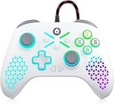 Gamrombo Wired Controller for PC Gamepad Controller with RGB Support Vibration Programming Turbo 3.5mm Audio for PC Windows