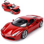 HTLNUZD Bburago 1/18 488 GTB Sports Racing Car Model Alloy Car Static for Ferrari Die Cast Vehicles Collectible Gift
