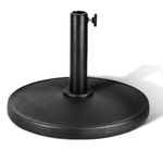 KEPLIN 20kg Cast Iron Effect Parasol Base – Heavy Duty Metal Garden Patio Furniture Stand for Umbrella, Canopy, Gazebo, Awning etc. – Diameter 45mm (20kg, Black Plain)