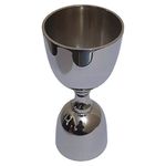 AargKraft Brass Liquor Peg Cocktail Measuring Glass Jigger Bar Shot Tool - Double Sided - 30 and 60 ml - Silver
