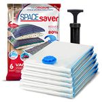 SpaceSaver Vacuum Storage Bags - Clothes Storage Bag Vacuum Pack - Space Saver Vacuum Storage Bags for Clothes Storage, Vacuum Bags for Bedding - Vacuum Bags for Clothes - with Pump (VARIETY 6-Pack)