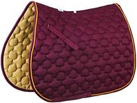 Roma Ecole Noble All Purpose Saddle Pad, Burgundy/Gold, Full