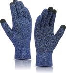 SIMIYA Winter Warm Gloves, Touchscreen Knitted Gloves, Anti Slip Thermal Windproof Driving Running Cycling Gloves for Men Women(Navy)