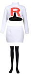 DAZCOS Women US Size Cosplay Costume Outfit with Gloves and Socks Halloween Costume, White, Medium