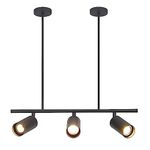 BOKT Modern Black Pendant Light 3-Light LED Track Hanging Light Fixture Kitchen Matte Black Track Lights Kit Industrial Spotlights Linear Pendant Track Lighting for Dining Room, Bedroom, Office