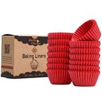 Bake Choice 400pcs red Mini Cupcake Liners for Baking,Parchment Mini Muffin Liners for Mini Cupcake Pans,Food Grade Christmas Cupcake Liners for Christmas Decorations