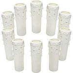 10 Pack Candle Drip Sleeves 3.93 x 0.11 inch White Plastic Candle Drips Plastic for Chandelier Wall Light Pendant Light Fittings Christmas Decoration