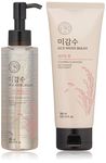 [THEFACESHOP] Rice Water Bright Cleansing Foam (150 mL/5.0 Oz) & Light Cleansing Oil (150 mL /5 Oz) Set, Moisturizing And Brightening Care For All Skin Types