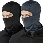 ATHLIO 2 Pack Thermal Winter Balaclava Face Mask, UV Protection Fleece Lined Ski Mask, Lightweight Windproof Neck Gaiter LZB22-KCH_Large