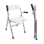 Elderly Assis 330 Lbs Medical Shower Bath Seat Adjustable Shower Chair Portable Bath Seat Shower Chair Seat Bench for Seniors Disabled Injured with Handle