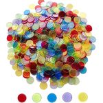 Yuanhe 500 Pieces 3/4 inch Transparent Bingo Counting Chips-Mixed Color