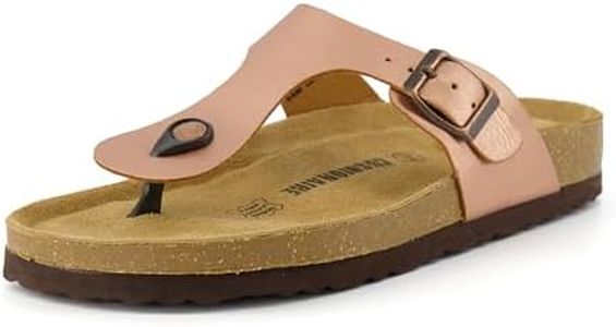 CUSHIONAIRE Women's Leah Cork footbed Sandal with +Comfort, Gold, 9