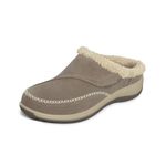 Orthofeet Women's Orthopedic Faux Fur Lined Charlotte Slippers, Taupe, 9