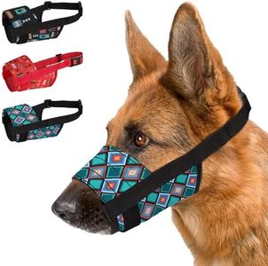 CollarDirect Dog Muzzle - Adjustable Soft Breathable Tribal Nylon Dog Mouth Guard Cover for Small, Medium and Large Dogs, Anti Chewing, Barking & Biting (Pattern 3; M/L)