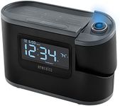 Homedics SoundSleep Recharged Alarm Clock & White Noise Sound Machine, 6-in-1 Projection Alarm Clock and Sleep Sound Machine, 8 Nature Sounds and Indoor Temperature Sensor, Auto-Off Timer