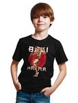 AirDrop Relaxed Fit Anime Hanma T-Shirt for Boys & Girls 866 (Black, 9-10 Years)