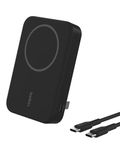 Belkin Wireless Power Bank 10000 mAH (10K) w/ Qi2, MagSafe Compatible + Built-in Pop-up Kickstand - Compatible w/iPhone 16, 16 Plus, 16 Pro, 16 Pro Max, iPhone 15, iPhone 14, and More - Black